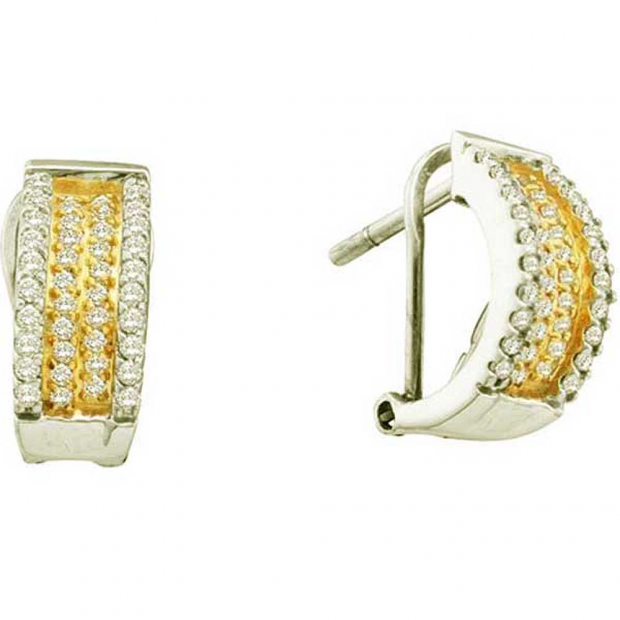0.50 Carat (ctw) 14k White Gold Round White Diamond Ladies Fashion Earrings