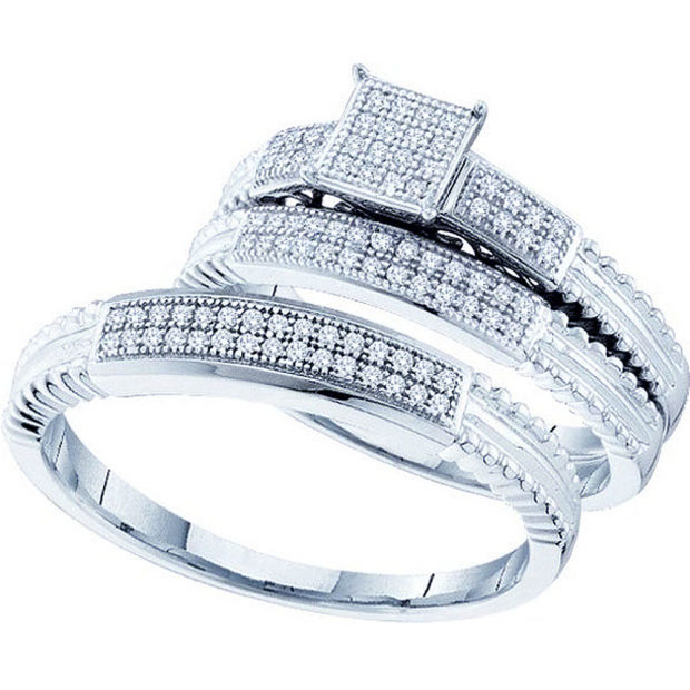 0.25 Carat (ctw) 10k White Gold Round Diamond Men