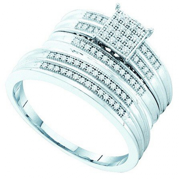 0.25 Carat (ctw) 10k White Gold Round White Diamond Men & Women