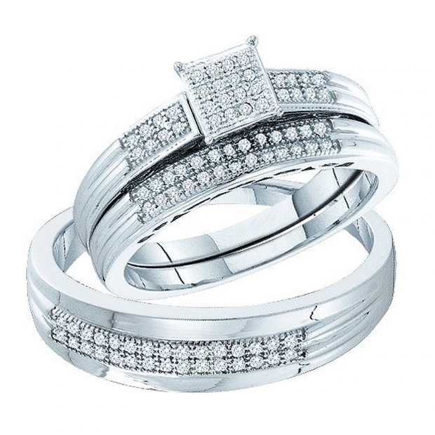 0.25 Carat (ctw) 10k White Gold Brilliant White Diamond Men