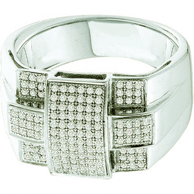 0.50 Carat (ctw) 10k White Gold Round White Diamond Men