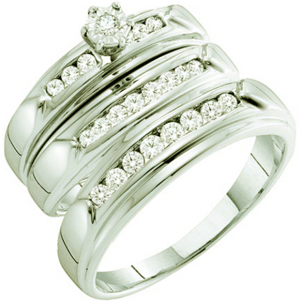 0.52 Carat (ctw) 14k White Gold Round White Diamond Men & Women