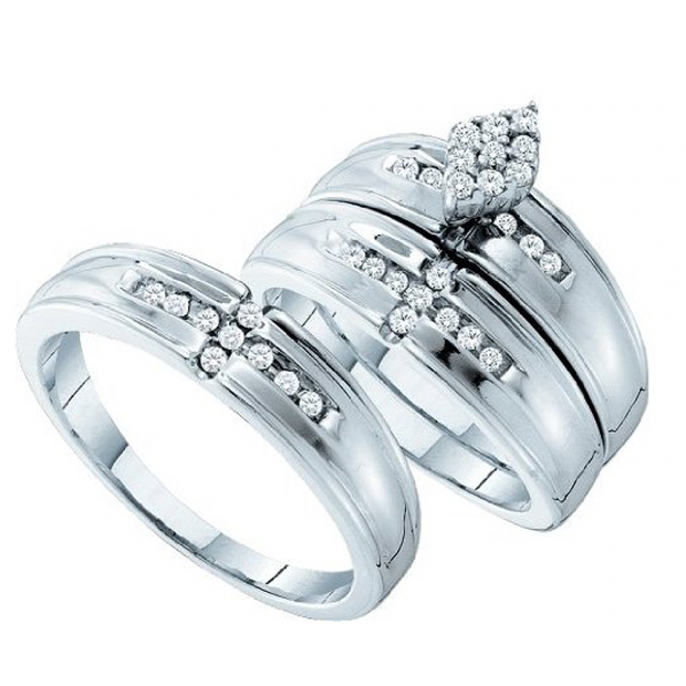 0.36 Carat (ctw) 14k White Gold Brilliant White Diamond Men
