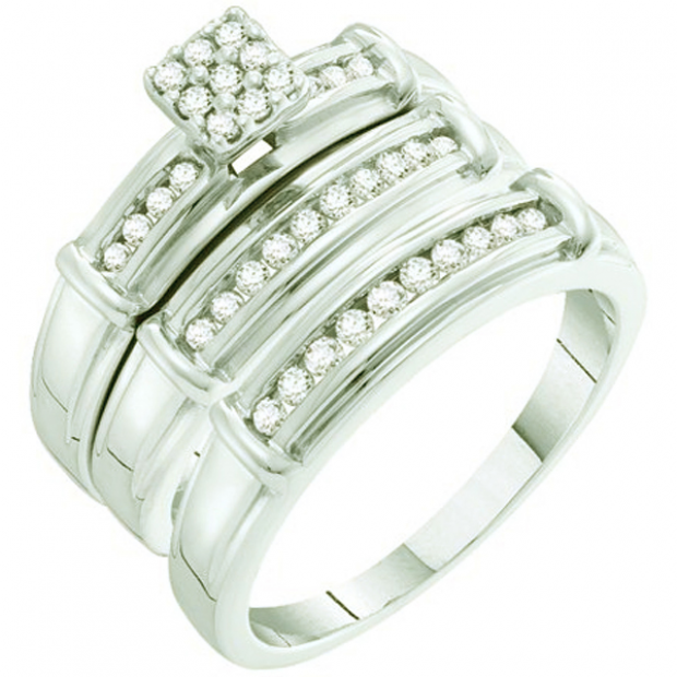 0.43 Carat (ctw) 14k White Gold Round White Diamond Men