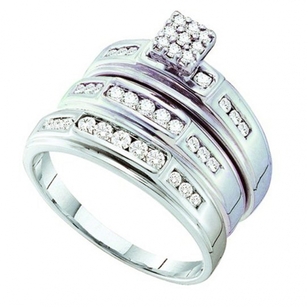 0.56 Carat (ctw) 14k White Gold Brilliant White Diamond Men