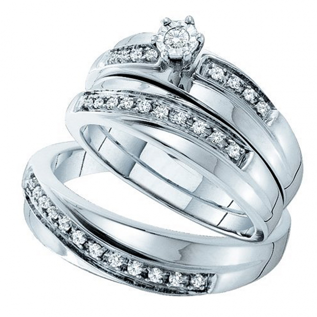 0.26 Carat (ctw) 14k White Gold Brilliant White Diamond Men
