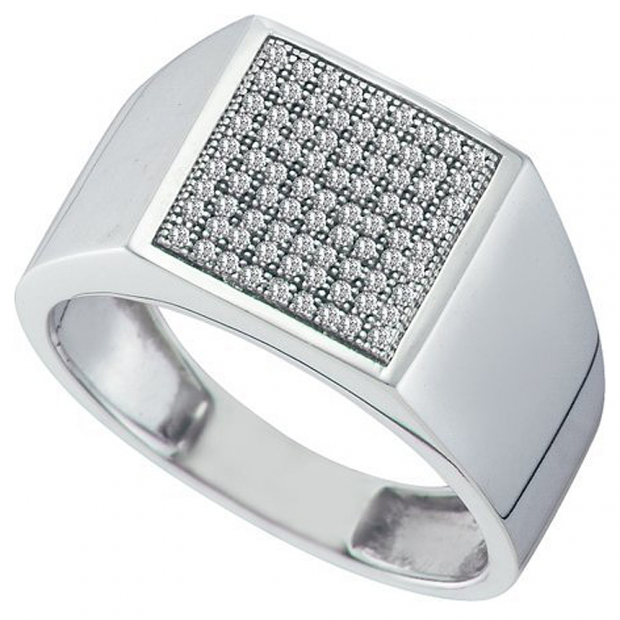 0.25 Carat (ctw) 10k White Gold Round Diamond Men