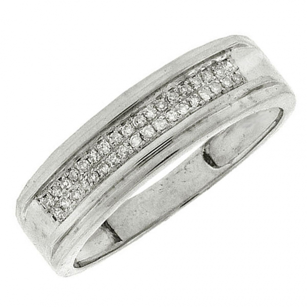 0.12 Carat (ctw) Sterling Silver White Diamond Men