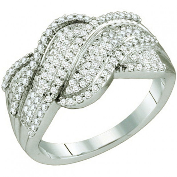 0.50 Carat (ctw) 10k White Gold Brilliant White Diamond Ladies Micro Pave Wedding Anniversary Band