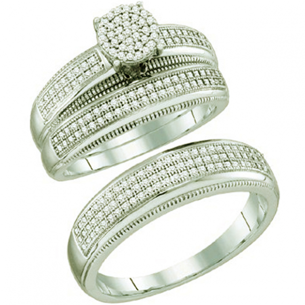 0.50 Carat (ctw) 10k White Gold Round White Diamond Men