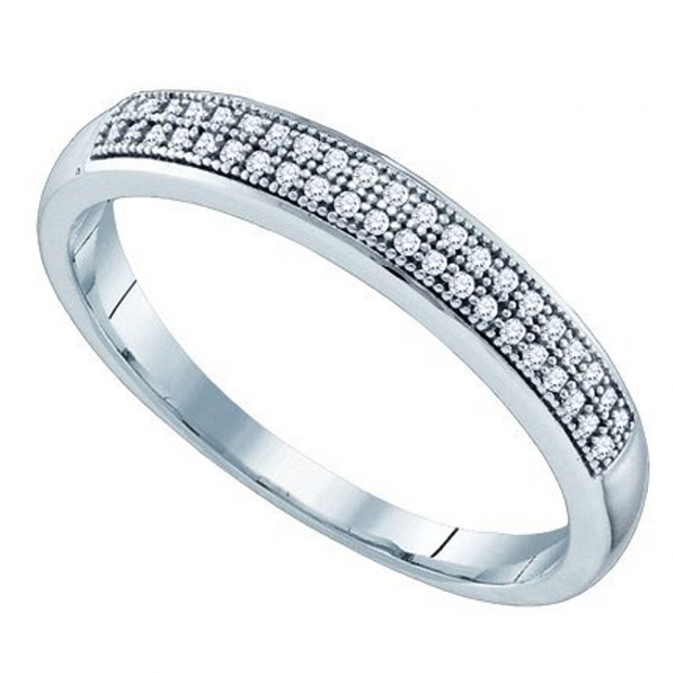 0.15 Carat (ctw) 10k White Gold Round Diamond Men