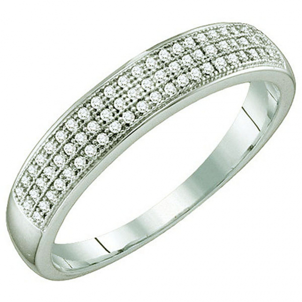 0.20 Carat (ctw) 10k White Gold Round Diamond Men