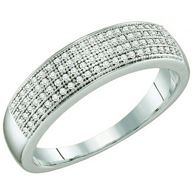 0.25 Carat (ctw) 10k White Gold Brilliant White Diamond Men