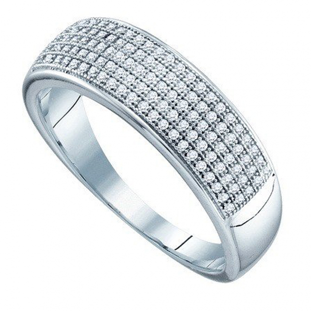 0.33 Carat (ctw) 10k White Gold Brilliant White Diamond Men