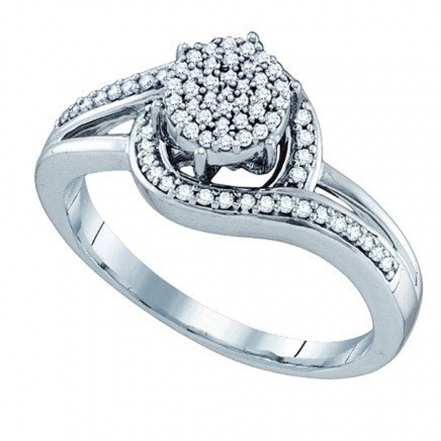 0.25 Carat (ctw) 10k White Gold Brilliant White Diamond Ladies Bridal Engagement Ring