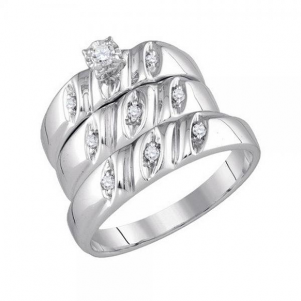 0.12 Carat (ctw) Sterling Silver Round Cut Diamond Men
