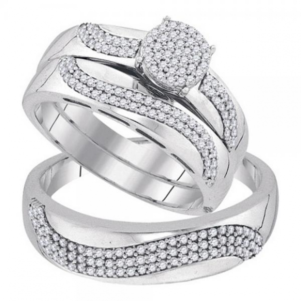 0.50 Carat (ctw) 10K White Gold Round White Diamond Men & Women