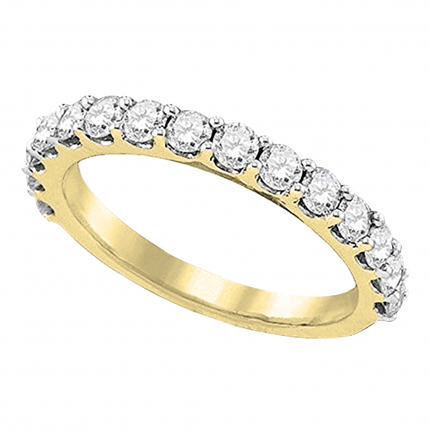 0.26 Carat (ctw) 14K Yellow Gold Round White Diamond Ladies Anniversary Stackable Fashion Wedding Band 1/4 CT