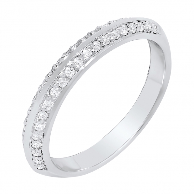 0.50 Carat (ctw) 14k White Gold Round Diamond Ladies Semi Mount Bridal Engagement Ring (Band Only)