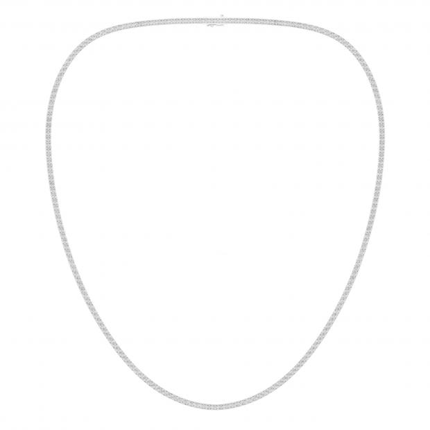 Round White Diamond Illusion Set Necklace for Women (1.67 ctw, Color I-J, Clarity I2-I3) in 10K White Gold