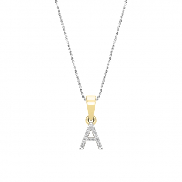 0.03 Carat Round White Diamond Uppercase Alphabet 