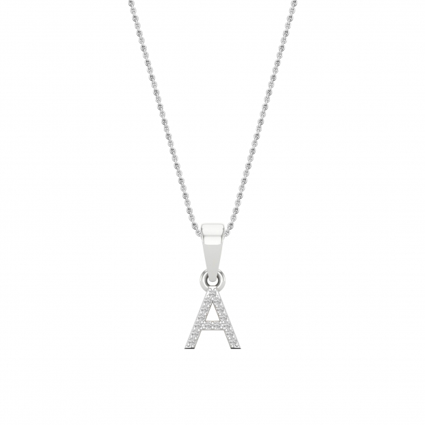0.03 Carat Round White Diamond Uppercase Alphabet 