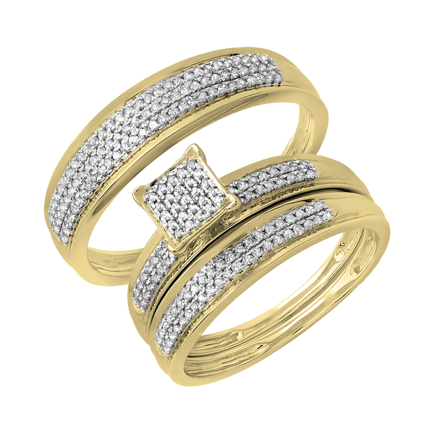 0.50 Carat (ctw) 10K Yellow Gold Round Diamond Men