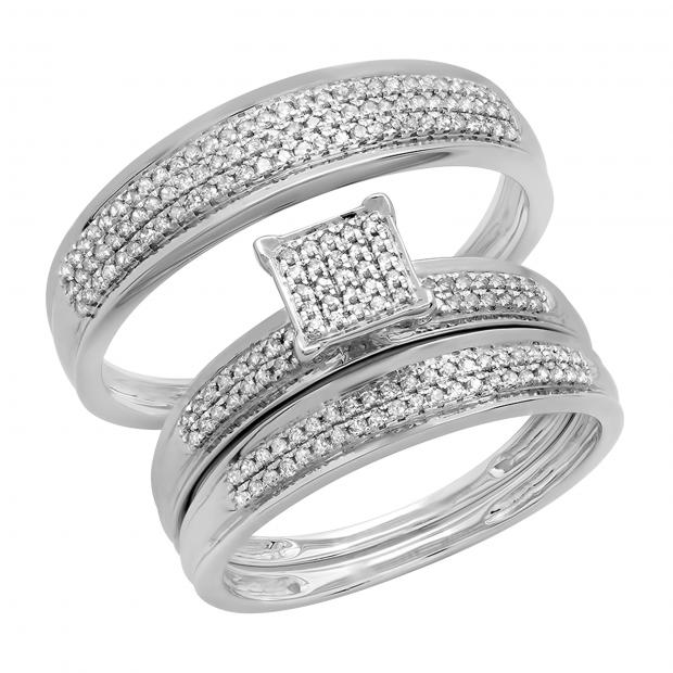 0.50 Carat (ctw) 10k White Gold Round Diamond Men