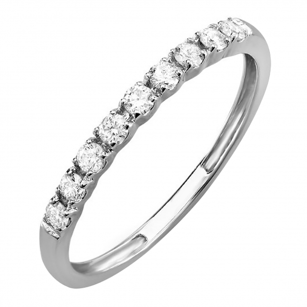 0.25 Carat (ctw) 10k White Gold Round Diamond Ladies Anniversary Wedding Band Enhancer Guard 1/4 CT