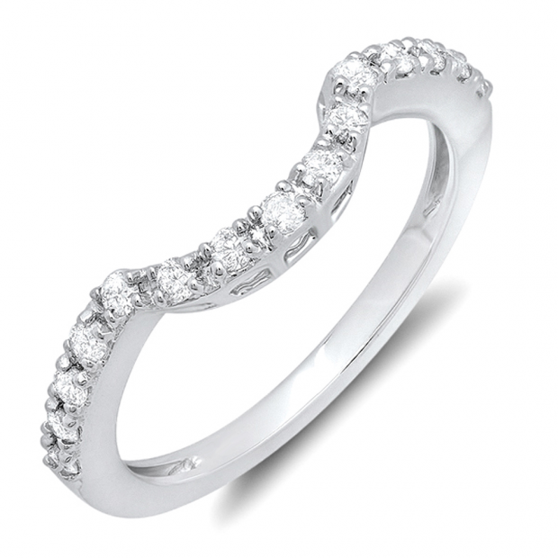 0.33 Carat (ctw) 14k White Gold Round Diamond Ladies Anniversary Wedding Band  1/3 CT