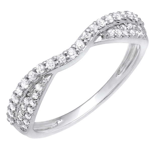 0.32 Carat (ctw) 14k White Gold Round Diamond Ladies Anniversary Wedding Band 1/3 CT