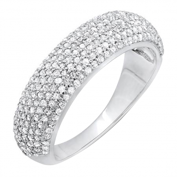 0.90 Carat (ctw) Round White Diamond Ladies Anniversary Wedding Band Ring 10K White Gold
