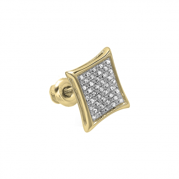 0.10 Carat (ctw) Round White Diamond Kite Men