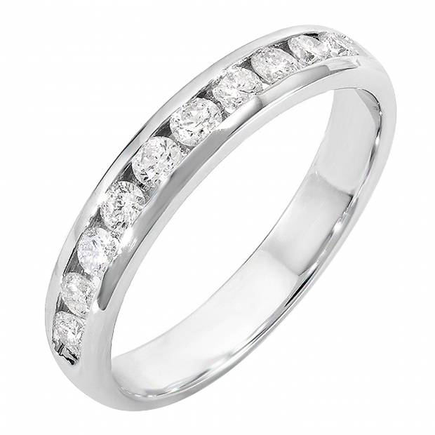 0.55 Carat (ctw) 14k White Gold Round Diamond Men