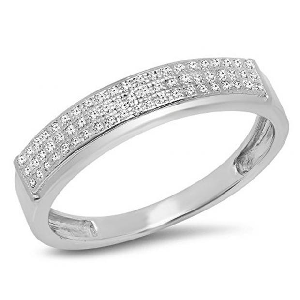 0.14 Carat (ctw) Sterling Silver Round White Diamond Men