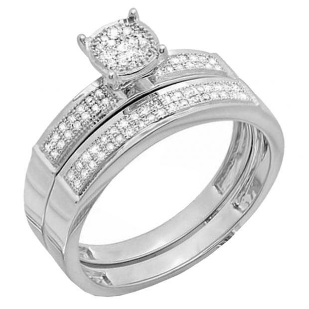 0.33 Carat (ctw) Sterling Silver Round White Diamond Women