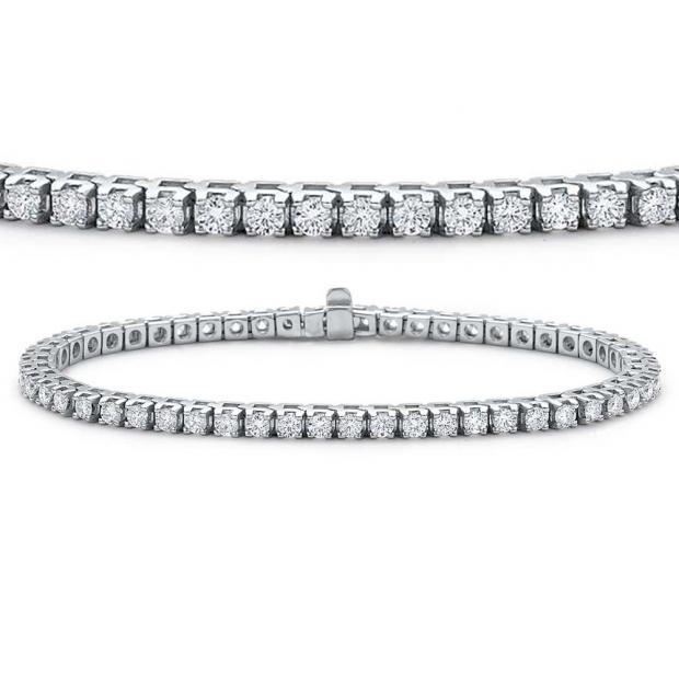 15.00 Carat (ctw) 14K White Gold Round Cut Real Diamond Ladies Tennis Bracelet 15 CT