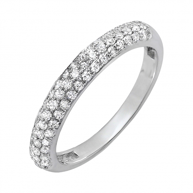 14K White Gold Round Cut Diamond Ladies Bridal Semi Mount BAND ONLY