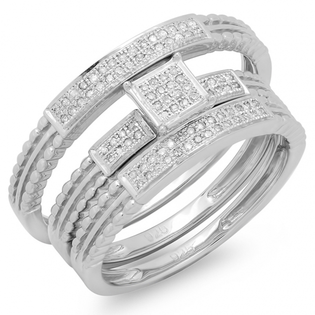 0.20 Carat (ctw) Sterling Silver Round Cut Diamond Men and Women