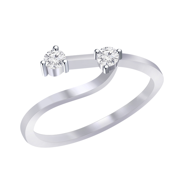 0.14 Carat (ctw) 14K White Gold Round Diamond Ladies Bridal Swirl Engagement Ring With Matching Band Set (BAND ONLY)