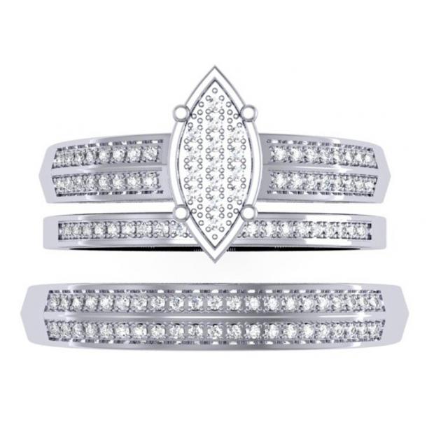 0.30 Carat (ctw) 10K White Gold Round Cut Diamond Men & Women