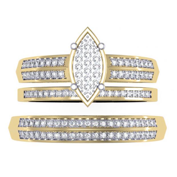 0.30 Carat (ctw) 10K Yellow Gold Round Cut Diamond Men & Women