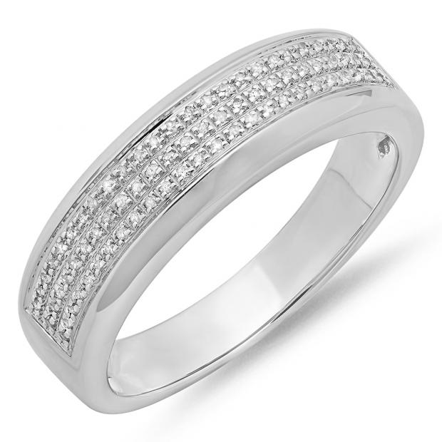 0.25 Carat (ctw) Sterling Silver Round White Diamond Men