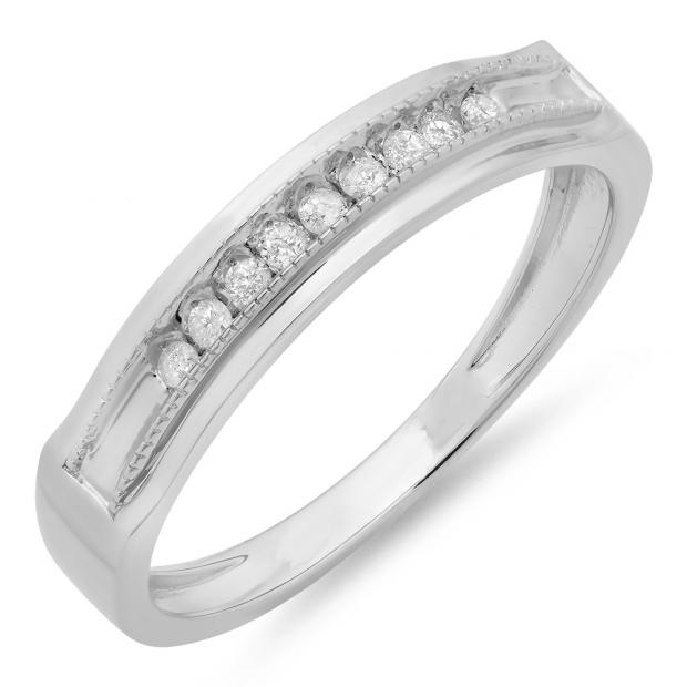 0.16 Carat (ctw) Sterling Silver Round Diamond Men