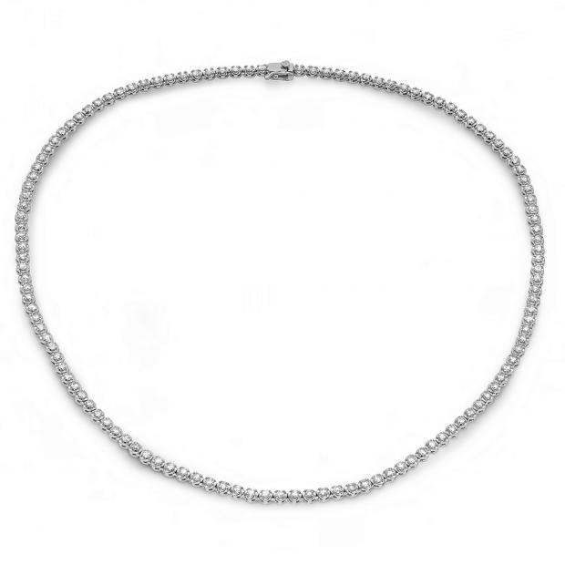 5.00 Carat (ctw) 14K White Gold Real Round Diamond Ladies Tennis Necklace 5 CT