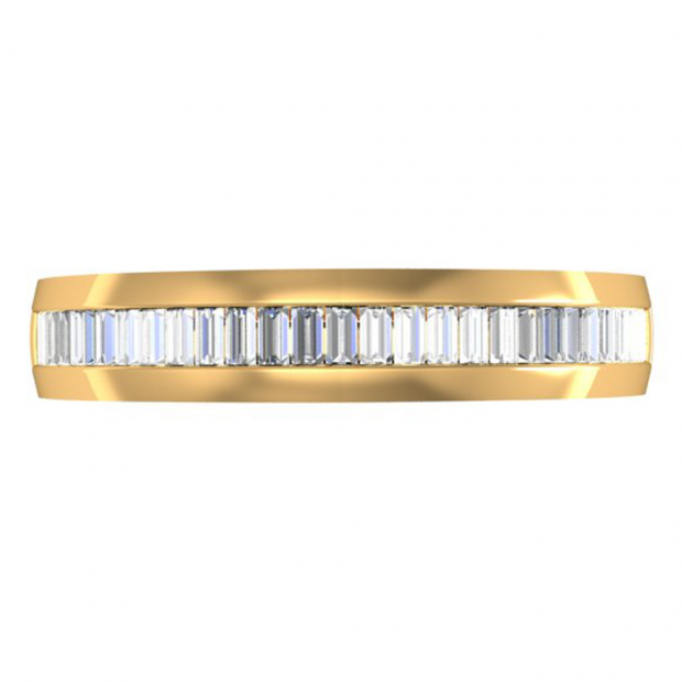 0.40 Carat (ctw) 10K Yellow Gold Baguette Cut Diamond Ladies Stackable Anniversary Wedding Band