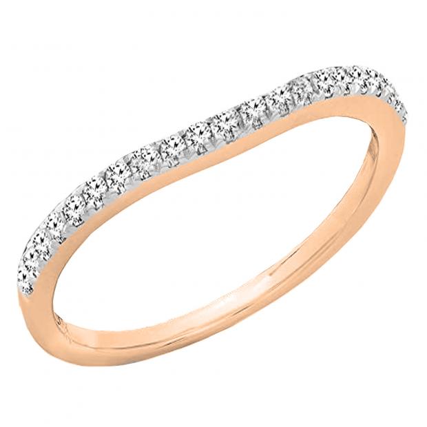 0.40 Carat (ctw) 14k White Gold Round Diamond Ladies Bridal Engagement Ring Set