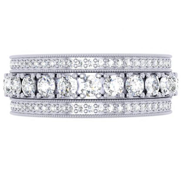 2.00 Carat (ctw) 14K White Gold Round Cut Diamond Ladies Eternity Anniversary Wedding Band 2 CT