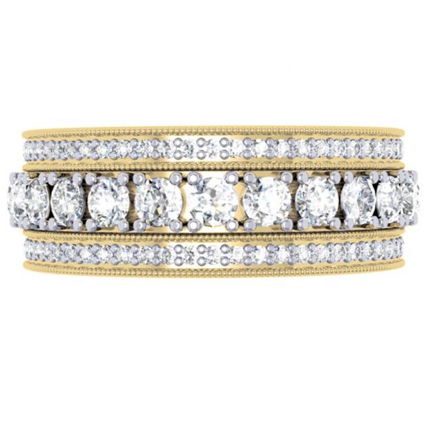 2.00 Carat (ctw) 14K Yellow Gold Round Cut Diamond Ladies Eternity Anniversary Wedding Band 2 CT