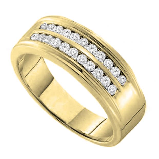 0.45 Carat (Ctw) 10K Yellow Gold Round Cut Diamond Men